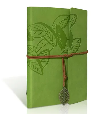 Productafbeelding van Notitieboek A5, lichtgroen, Polyurethanleer, vintage design, navulbaar, blanco, 80 bladzijden