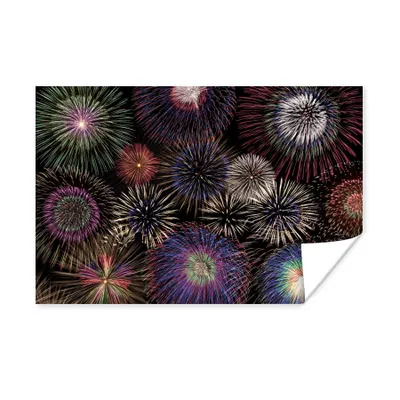 Obrázok produktu pre MuchoWow® Plagát - Ohňostroj na oblohe - 90x60