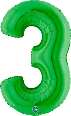 Zdjęcie produktu dla Balon foliowy Cyfra 3 Zielona - 102 cm Grabo
