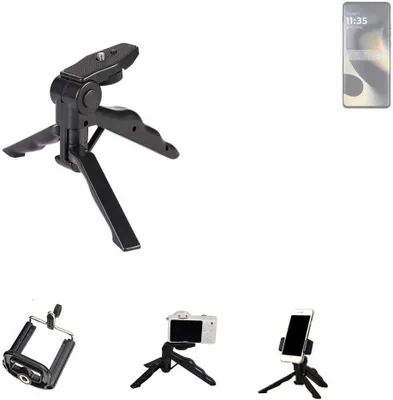 Produktbild von K-S-Trade Stativ Tisch-Ständer Dreibein Handy-Stativ Ständer kompatibel mit Motorola Edge 2024 Mini-Stativ Smartphone Tripod Handy-Stativ aus