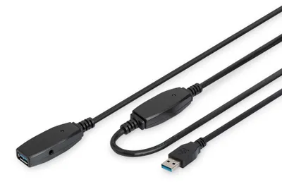 Obrázok produktu pre DIGITUS USB 3.0 Aktives Verlängerungskabel          10m,  sw