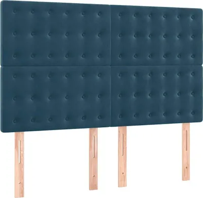 Produktbild von vidaXL Kopfteil Dunkelblau 144x5x118/128 cm Samt