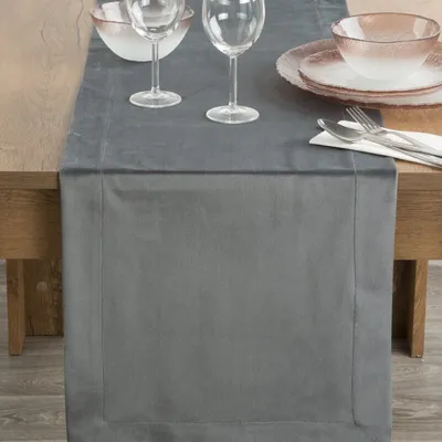 Image de Nappe festive Décoration de table MELINDA acier gris clair gris 40x140 cm acier gris clair gris