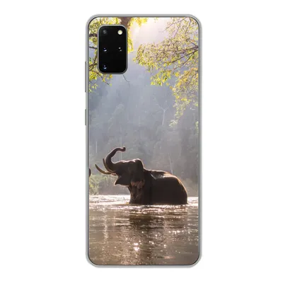 Produktbild von MuchoWow® Handyhülle Schutzhülle Hülle für Samsung Galaxy S20 Plus Elefant - Wasser - Tiere - Bäume - Sonne Silikon Softcase Handy Hülle - Hartschale
