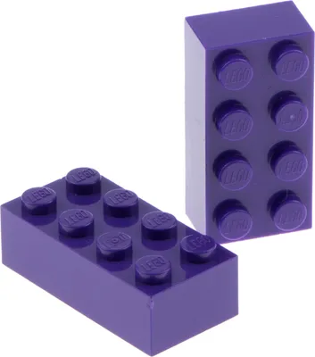 Produktbild von 2x Lego Bau Stein 2x4x1 dunkel violette Basic Harry Potter 4589602 4626935 3001