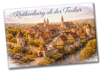 Produktbild von Rothenburg ob der Tauber Skyline Mittelalter Altstadt Souvenir Souvenir Magnet