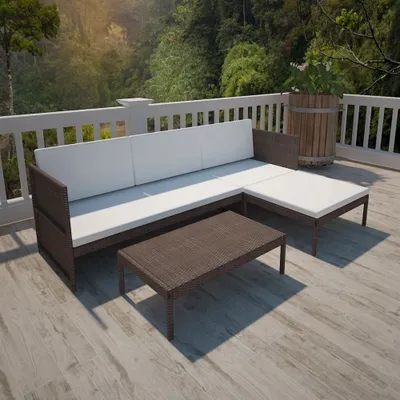 Image de vidaXL Ensemble de canapés de jardin 9 pièces gris poly rotin