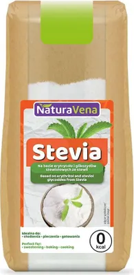 Produktbild von STEVIA (NA BAZIE ERYTRYTOLU I GLIKOZYDÓW STEWIOLOWYCH ZE STEWII) 150 g - NATURAVENA