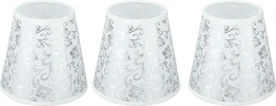 Image de Abat-jour en tissu à clipser Abat-jour en tissu moderne pour ampoule E14 Chandelier Lampe de table 3pcs Silver
