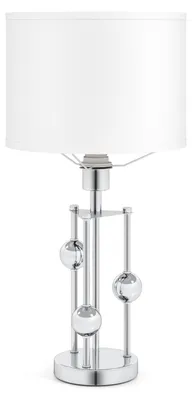 Produktbild von KOMFOTTEU Moderne Tischlampe, Nachttischlampe mit augenfreundlichem Lampenschirm & 3 Metallsphären, Schreibtischlampe für Wohnzimmer, Schlafzimmer & Arbeitszimmer, Tischleuchte, E27-Glühbirne erforderlich