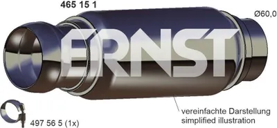 Produktbild von ERNST 465151 Flexrohr Auspuff Abgasrohr passend für MERCEDES-BENZ SPRINTER 3,5-t Kasten (906) SPRINTER 3-t Kasten (906) SPRINTER 3,5-t Bus (906)