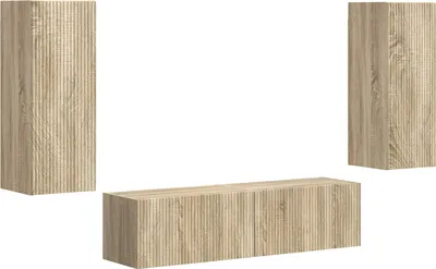 Immagine prodotto di vidaXL Set di mobili TV a parete 2 pezzi in legno di quercia Sonoma