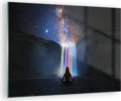 Produktbild von Bilder auf glas - Einteilig - Wasserfall die Sterne Meditation - 70x50cm - Glasbilder - Wandbilder - Bilder - Wanddekoration aus Glas - Glas Bilder - Wandbild auf Glas - GAA70x50-4774