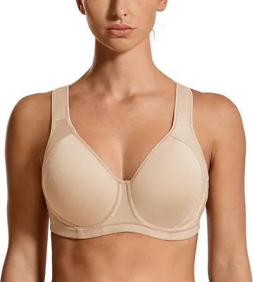 Immagine prodotto di Reggiseno sportivo da donna con coppe imbottite, spalline incrociate regolabili e coppe preformate
