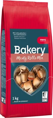 Productafbeelding van MERA Bakkerij Hartige Rollen Mix, 1 kg. Hondensnacks gemaakt van natuurlijke ingrediënten, zacht gebakken