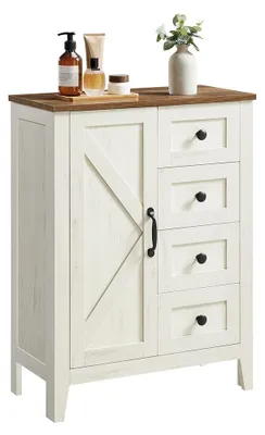 Obrázek produktu pro Úložná skříň – dřevěná skříň – ekologický design – 30 x 60 x 80 cm – vintage bílá