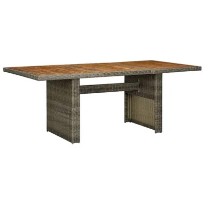 Image de vidaXL Table de jardin marron poly rotin et acacia massif