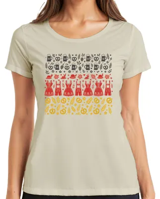 Produktbild von Bayern Tracht Dirndl Lederhose Brezel Wiesn München Damen T-Shirt, Natur, S