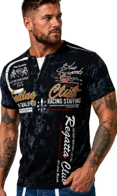 Produktbild von Herren T-Shirt | Sommershirt | Batik Optik | 2879 Schwarz L