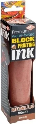 Produktbild von Essdee Premium Blockdruckfarbe auf Wasserbasis, 100 ml, Metallic Bronze