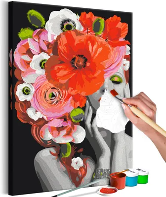 Produktbild von Vlies Malen nach Zahlen - Redhead Lady 40x60 cm Menschen n-A-1342-d-a