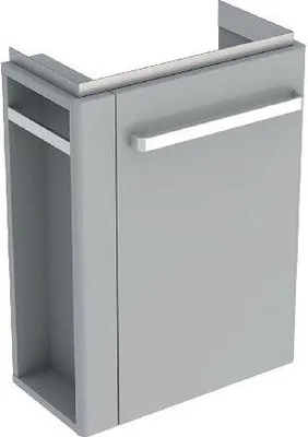 Image de Geberit Selnova Compact - Armoire lavabo, 448x252x604 mm, 1 porte, charnières à droite, gris clair 501.495.00.1