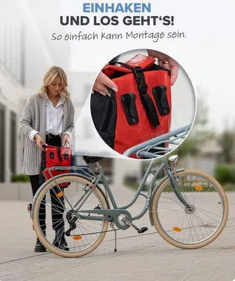 Produktbild von Famanu Fahrradtasche für Gepäckträger - Wasserabweisend, belastbar bis 10 kg
