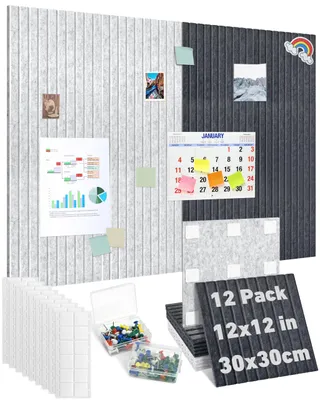 Filz-Pinnwand 12er-Set 120x90 cm selbstklebend grau