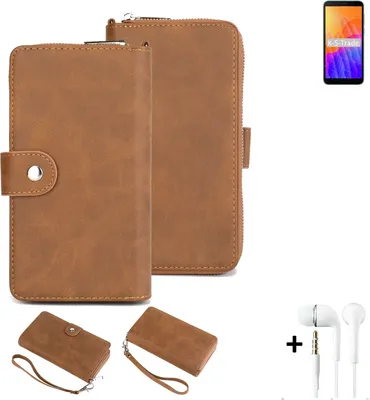 Produktbild von K-S-Trade 2in1 Handyhülle kompatibel mit Huawei Y5p + Kopfhörer Schutzhülle & Portemonnee Schutzhülle Tasche Handytasche Case Etui Geldbörse