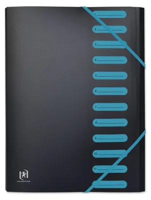 Image de OXFORD : Classeur à soufflets, extensible, 12 compartiments, format A4, idéal pour les étudiants, couverture en polypropylène