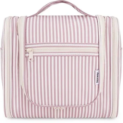 Produktbild von Große gestreifte Toilettas, rosa Stoff, Damen/Herren