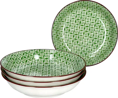 Zdjęcie produktu dla Lime Sao 4-częściowy zestaw talerzy do zupy Ø 20 cm Zielony dekor Zupa Porcelana Ritzenhoff