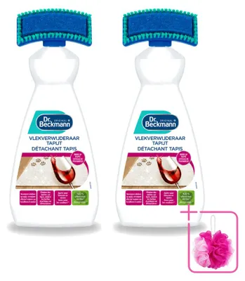 Produktbild von 2 x Dr. Beckmann Teppich-Fleckenentferner mit Bürstenaufsatz - 650 ml - Sparpackung - 2 Stücke