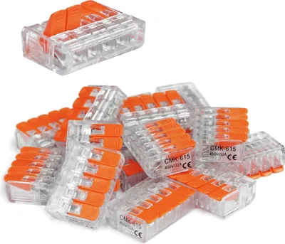 Produktbild von 100 Stück Verbindungsklemme mit Hebel 5-Leiter Kabelklemme Steckklemme Dosenklemme