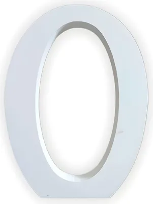 Zdjęcie produktu dla Drewniana litera w kolorze białym, ok. 20 cm, grubość 1,8 cm, cyfra 0