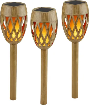 Produktbild von Wetelux Wetelux Bambus-Solarlampe, 3er-Set