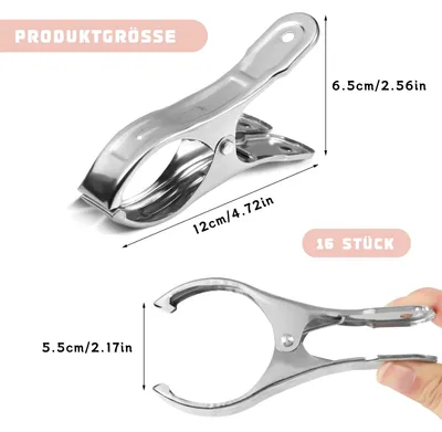 Produktbild von Wasklammern groß, 12 cm, Edelstahl, für Strandhandtücher