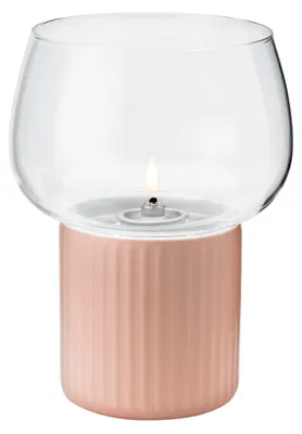 Immagine prodotto di Rig-Tig Windlicht Hygge Hurricane, Kerzenhalter, Borosilikatglas, Keramik, Rose, H 16 cm, Z00137-1