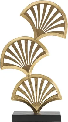 Produktbild von Mauro Ferretti Triple Leaf Skulptur 23,5x10x44 cm Gold und Schwarz