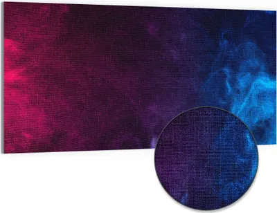 Produktbild von DEQORI Hybrid Leinwand Bild 100x50 cm 'Bunter Farbdunst' Wandbild Glas flach modern