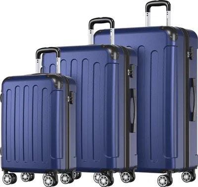 Produktbild von TRVLMORE Kofferset - 3-teilig - 38L Handgepäck + 70L und 110L Aufgabegepäck - Leichtgewicht - Trolley - Reisekoffer Set - Dunkelblau