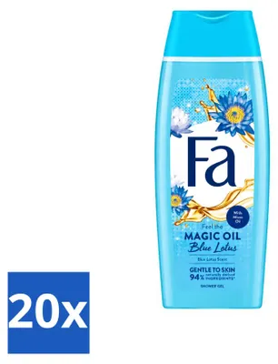 Imagen del producto de 20 unidades de gel de ducha "Fa Magische Olie" - Aroma de loto azul - 250 ml - Paquete económico - 20 piezas