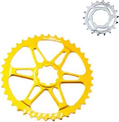 Obrázek produktu pro Sada Far&near Expander Sprocket+cog – převodník, žlutý, 46/18 zubů, žlutý, 46/18 zubů