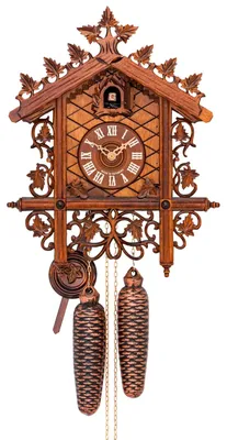 Produktbild von Cuco Clock Kuckucksuhr Schwarzwalduhr "Am Bahnhäusle" 30 x 35 x 36cm Wanduhr aus Holz, 8 - Tage Werk, manuelle Nachtabschaltung