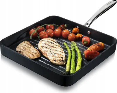 Produktbild von Grilovacia panvica NutriChef, 28 cm - indukčná grilovacia panvica, štvorcová steaková panvica, liatinová panvica, grilovacia panvica s nepriľnavým povrchom