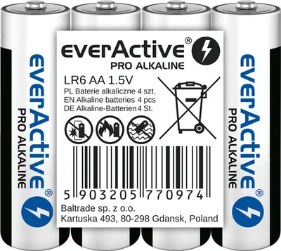 Image de Piles alcalines everActive Pro LR6 AA - 4 pièces