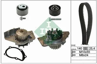 Produktbild von INA Wasserpumpe + Zahnriemensatz für Citroen Fiat Peugeot