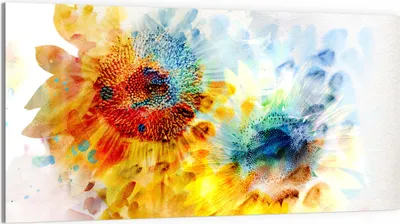 Produktbild von DEQORI Glasbild Echtglas 100x50 cm 'Sonnenblumenfreude' Wandbild Bild modern Deko