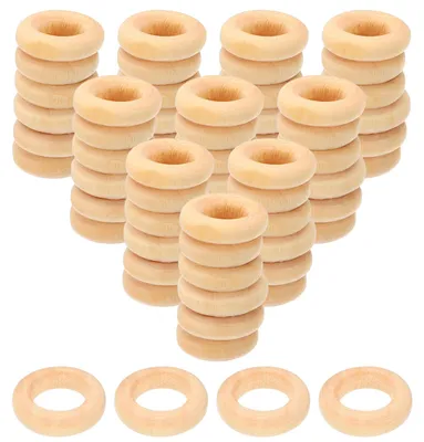 Makramee-Holzringe, 150 Stück, 1,2 cm, glatt, DIY-Basteln