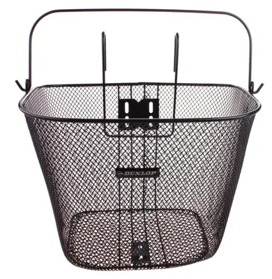 Produktbild von Dunlop Fahrrad Korb 22L Fahrradkorb Vorne - Lenkerkorb Fahrrad 35 x 24,5 x 26 cm - Korb für Elektrofahrräder und Fahrrad Frauen - Fahrrad Zubehör - Metall - Schwarz